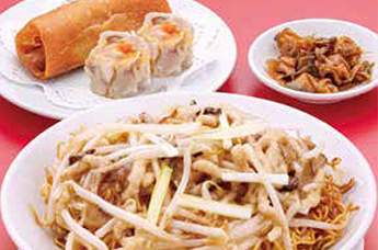 豚肉細切り焼きそば・飲茶セット